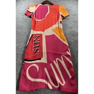 Burberry Prorsum 2015 Spring Summer Silk SUN Print Sheath Dress IT 36 US 2 Rare